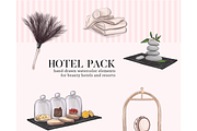 Hotel vacation luxury travel clipart, an Illustration by Milatoo (Thumbnail 3 of 5)