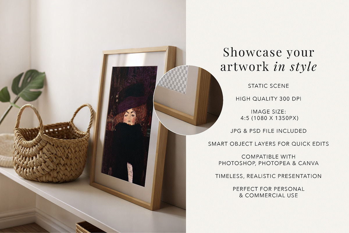 Farmhouse Boho Frame Mockup, a Mockup by Paper Flowers Studio (Photo 2 of 5)
