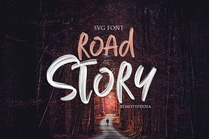ROAD STORY + SVG Font, a Script Font by motypeidea