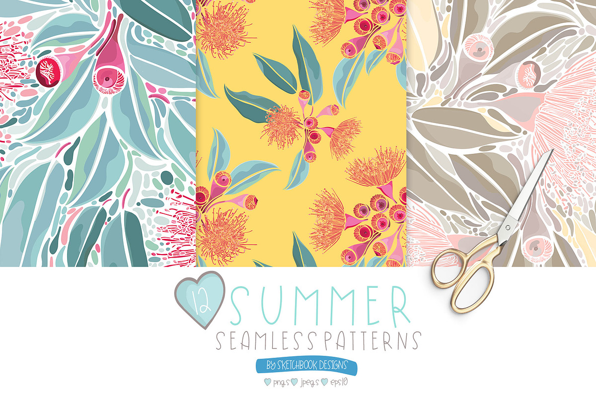 Summer Seamless Patterns, a Pattern Graphic by Sketchbook Designs (Photo 3 of 10)