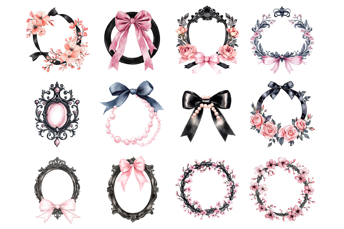 Black & Pink Coquette Frame, an Illustration by Design Market (Photo 3 of 3)