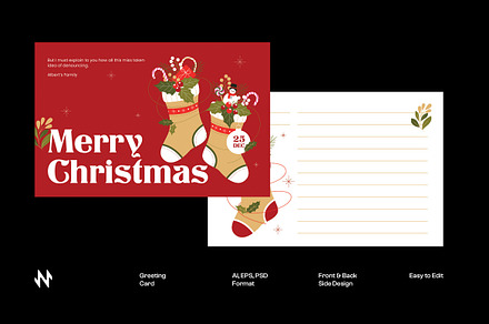 Red Christmas Greeting Card, a Card Template by Neermana