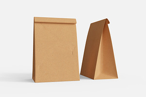 3d Two Folded Pouch Bag Mockup