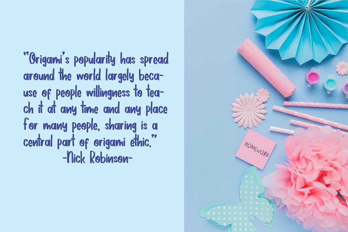 1000 Wishes Origami Font preview 3