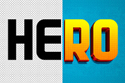 Hero 3D editable text effect, a Layer Style Add-On by Hello Muh (Thumbnail 2 of 2)