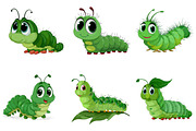 Watercolor Caterpillar Clipart, an Illustration by Dream Creation (Thumbnail 4 of 7)