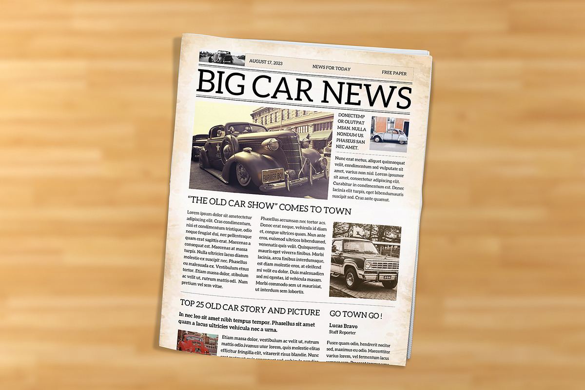 Vintage Newspaper Template, a Stationery Template by retrographix (Photo 3 of 4)