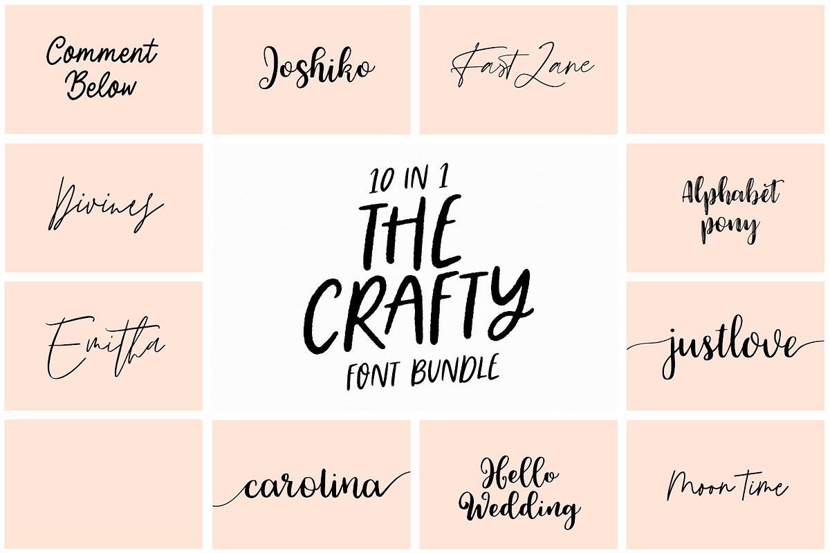 -90% SALE Crafty Font Bundle, a Handwritten Font by supfonts (Photo 1 of 10)