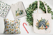 Watercolor Christmas Houses, an Illustration by annasokol_ (Thumbnail 9 of 9)