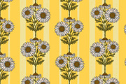 wild daisy botanical stripe, a Pattern Graphic by NayaChu (Thumbnail 4 of 10)