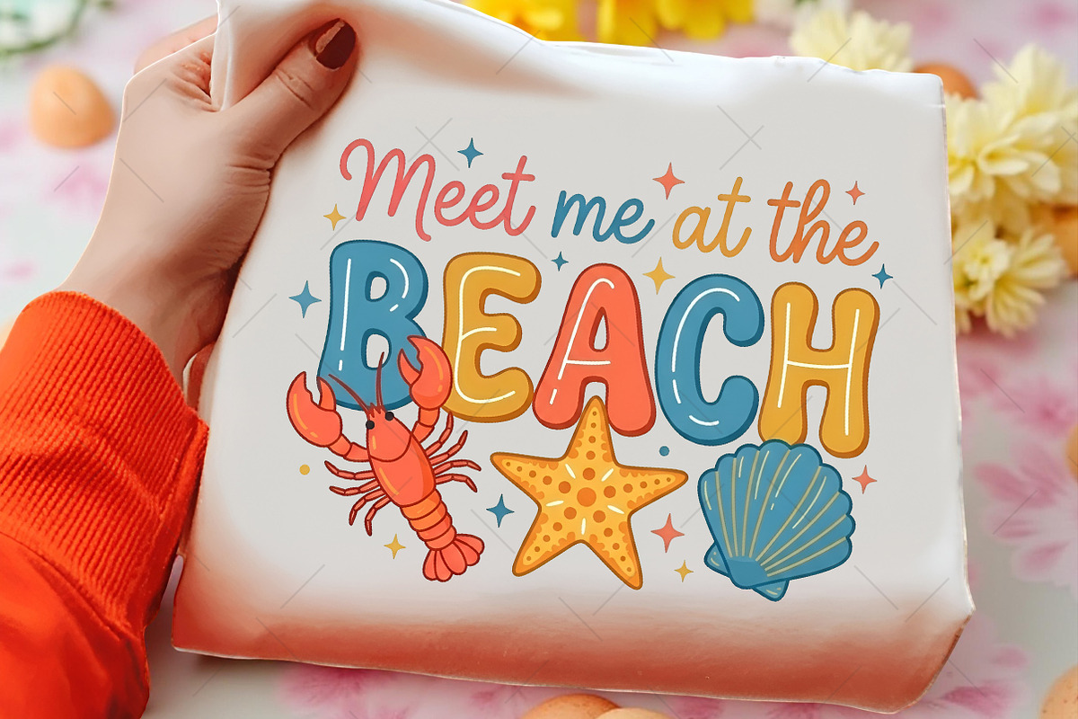Meet Me At The Beach Cute Summer PNG, an Illustration by OK Design (Photo 5 of 5)