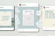 Coastal Instagram Canva Templates, a Social Media Template by Grey Ritual Studio (Thumbnail 3 of 11)