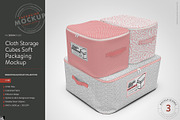 Cloth Storage Cubes Packaging Mockup, a Packaging Mockup by INCDesign (Thumbnail 1 of 5)