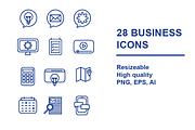 28 BUSINESS ICONS, an Outline Icon by maudemilie (Thumbnail 1 of 5)
