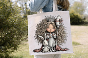 Whimsical Easter Girl Clipart Bundle, an Illustration by Canvas Craft (Thumbnail 6 of 7)