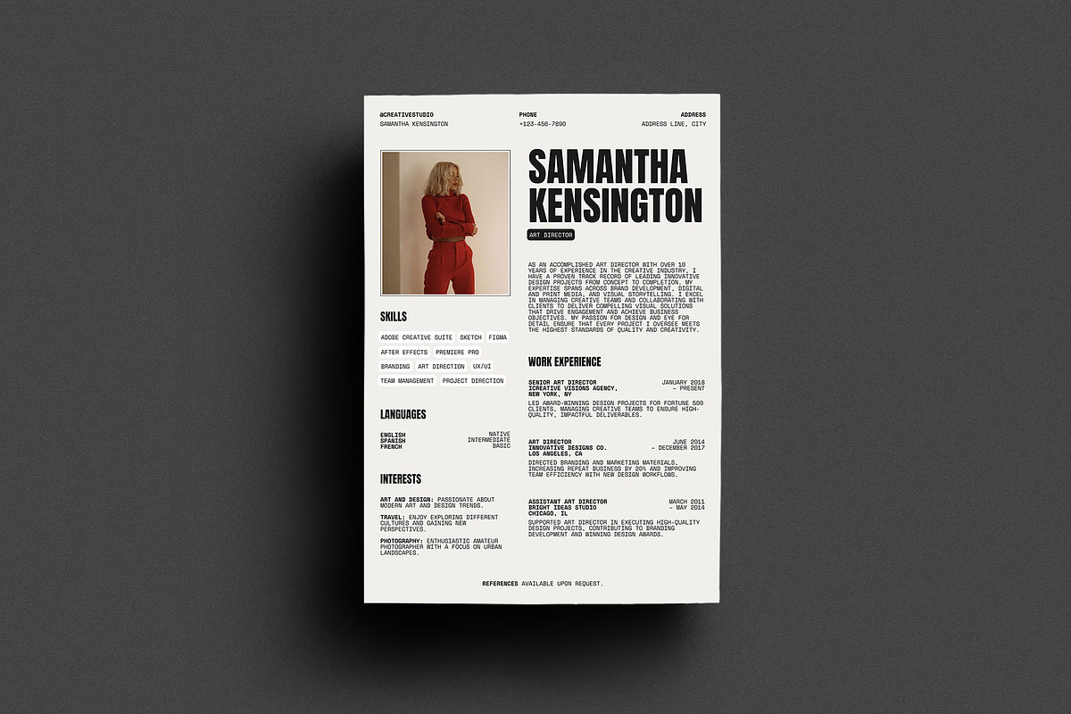Modern One Page Resume Template, a Resume Template by Moscovita Studio (Photo 8 of 8)