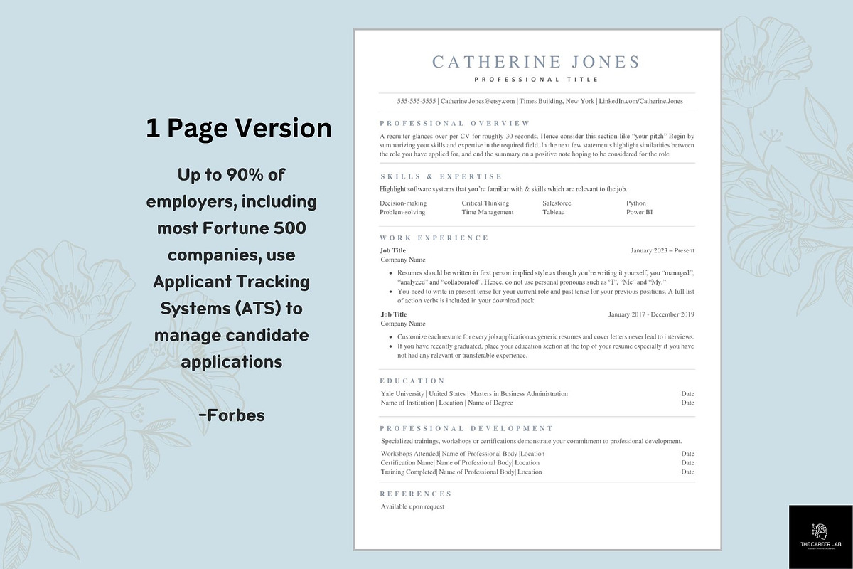 Resume/CV ATS optimised template, a Resume Template by The Career Lab (Photo 3 of 10)
