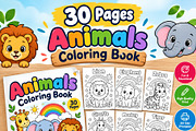 Animal Coloring Book Kids 30 Page, an Education Illustration by Mohammad Sarfaraz (Thumbnail 14 of 15)
