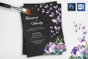 Floral Wedding Invitation Card, an Invitation Template by Geek Shop (Thumbnail 1 of 4)