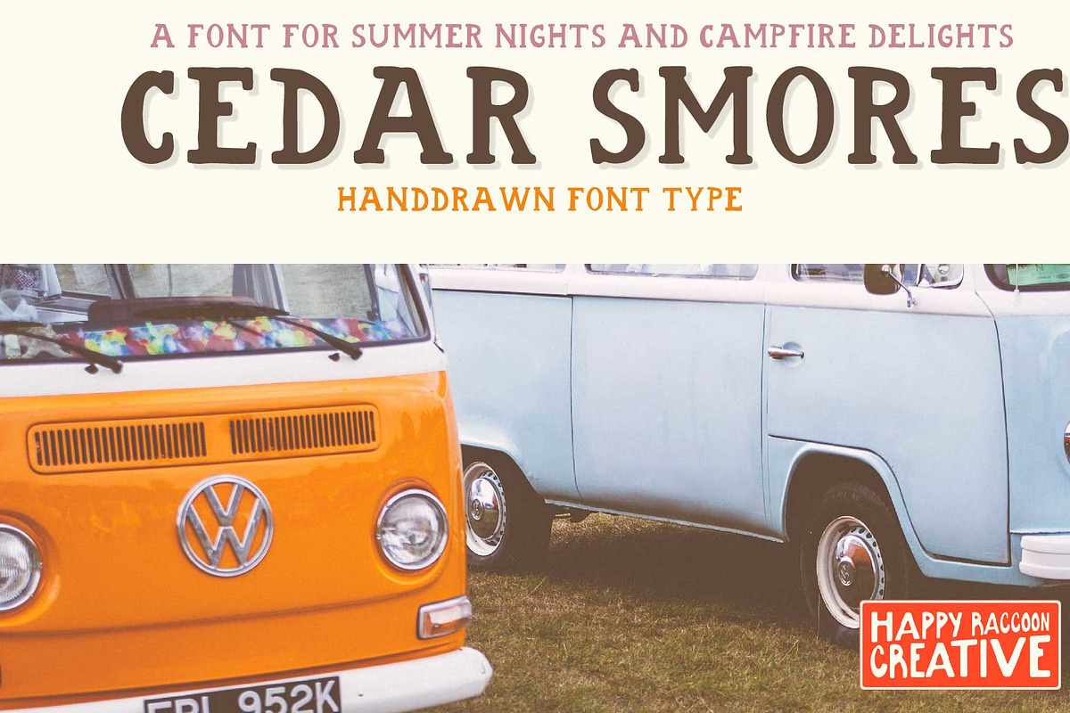 Cedar Smores - Handdrawn Font, a Font by Happy Raccoon Creative (Photo 1 of 3)