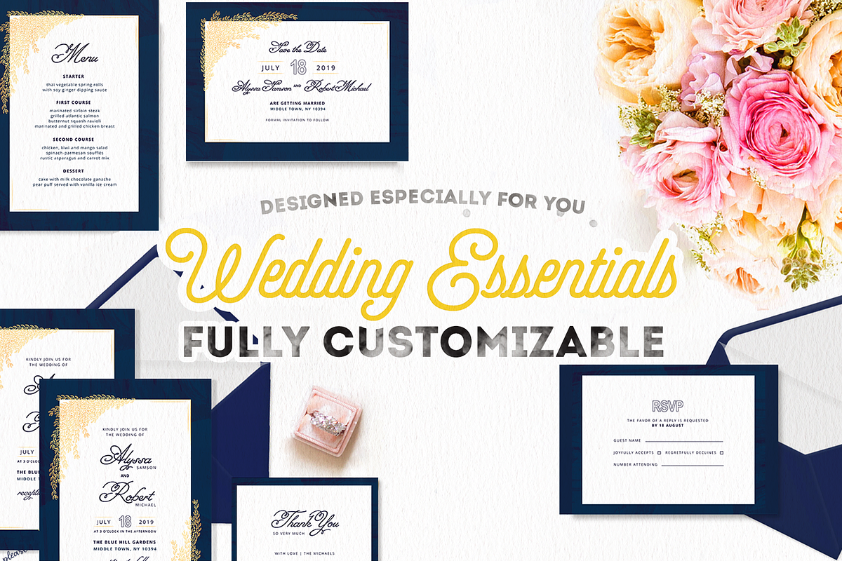 Elegant Wedding Suite, an Invitation Template by Moon Starer Studio (Photo 1 of 2)