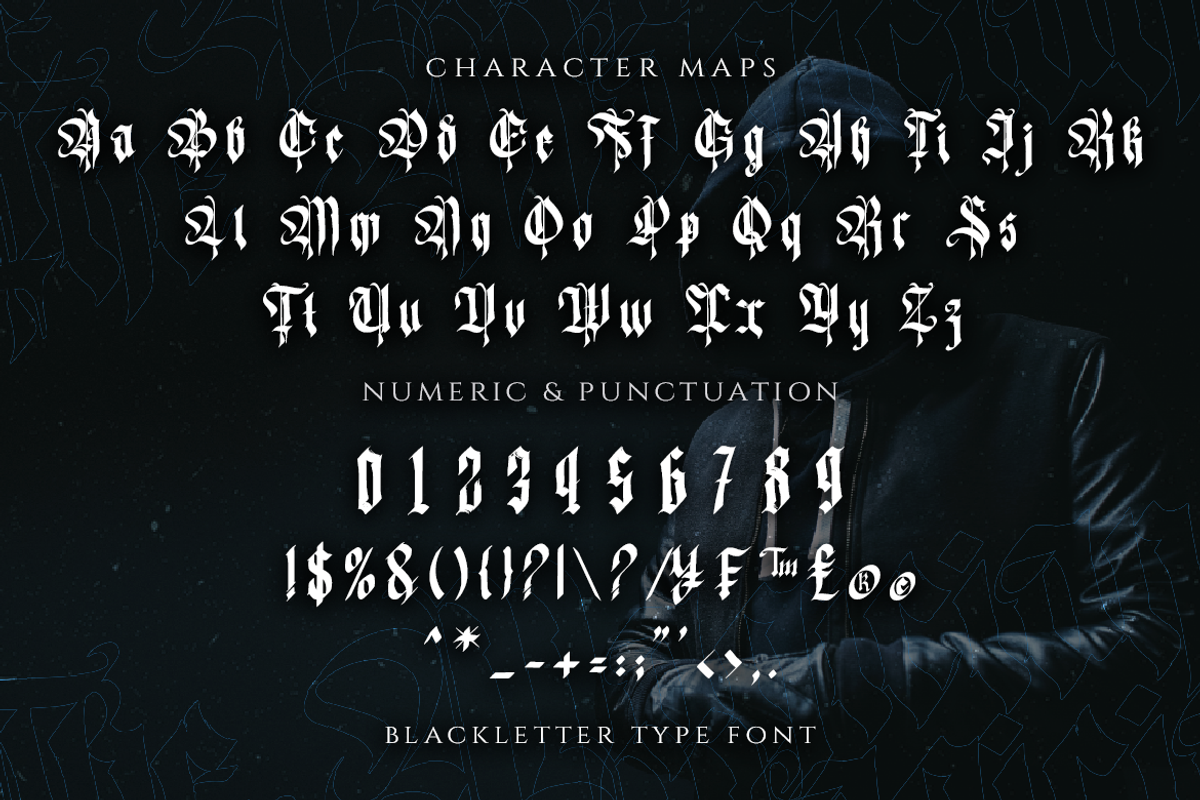 The Magician - Blackletter Typeface, a Blackletter Font by Meizzaluna Design (Photo 5 of 10)