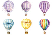 Pastel Hot Air Balloons Clipart, an Illustration by DreamArtGraphic (Thumbnail 4 of 5)