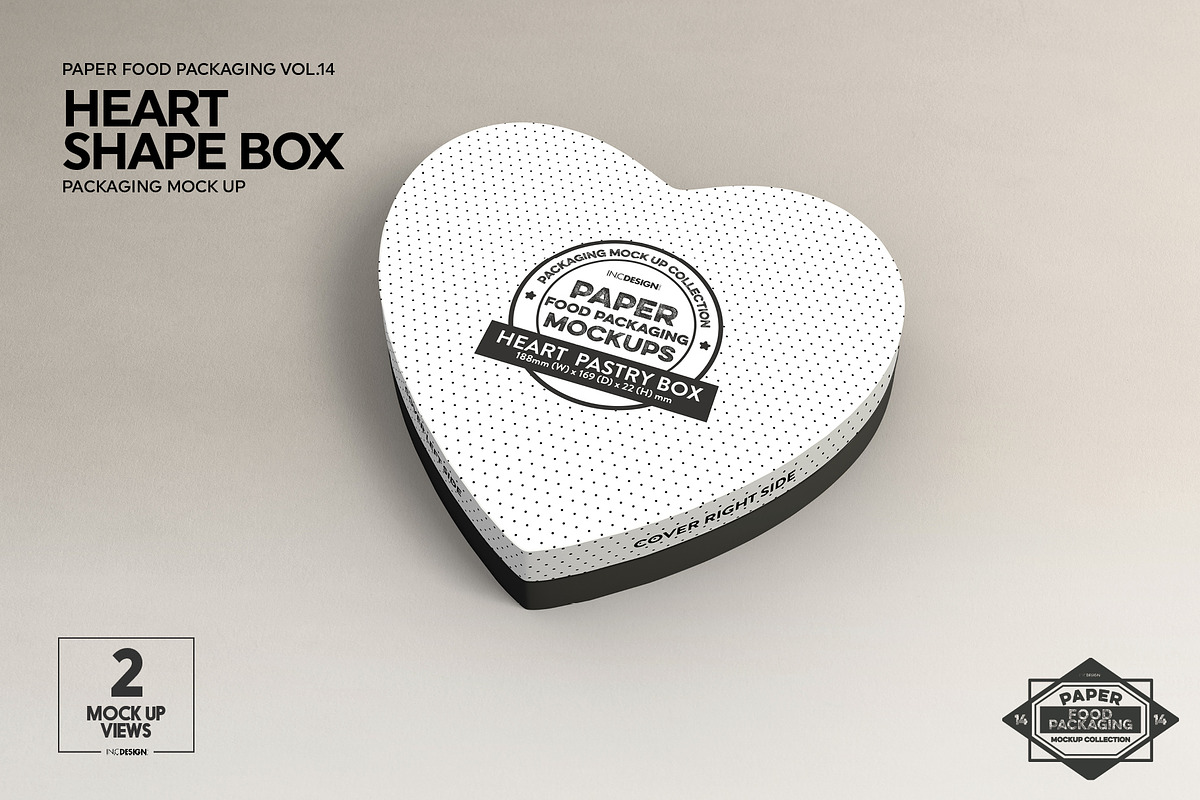 Paper Heart Box Packaging Mockup, a Packaging Mockup by INCDesign (Photo 2 of 6)