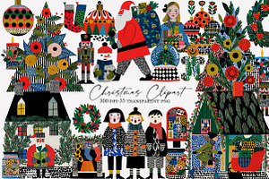 Watercolor Christmas Clipart, an Illustration by Designworld