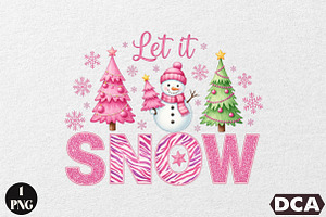 Let It Snow Clipart Christmas PNG, an Illustration by DreamCafeArt