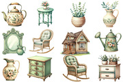 Antique Summer Cottage Clipart, an Illustration by Designworld (Thumbnail 2 of 5)