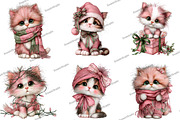 Cute Christmas Cat Clipart, an Illustration by DreamArtGraphic (Thumbnail 2 of 5)