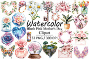 Blush Pink Mother's Day Clipart, an Illustration by Design Market (Thumbnail 1 of 3)