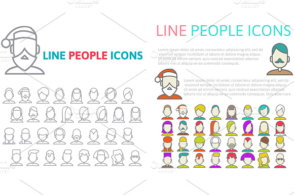 Line People Icons