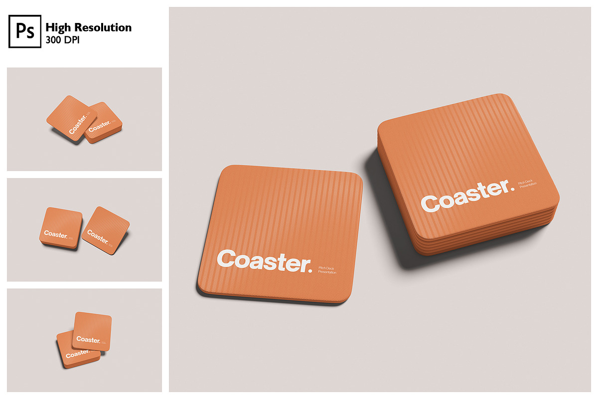 Creative Coaster Branding Mockup, a Merchandise Mockup by Gatamotion (Photo 1 of 5)