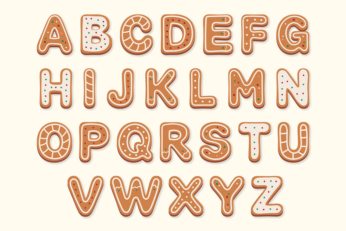 Gingerbread Alphabet Font, an Object Graphic by Alanna Messina Design Co (Photo 2 of 4)
