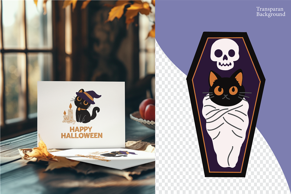 Black cat Halloween, an Animal Illustration by Berdansabersama (Photo 8 of 8)