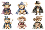 Teddy Bear in Hat and Cape Clipart, an Illustration by SinaCreation (Thumbnail 4 of 5)