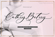 Cathiy Betiey, a Script Font by JamalCreativeStudio (Thumbnail 1 of 8)