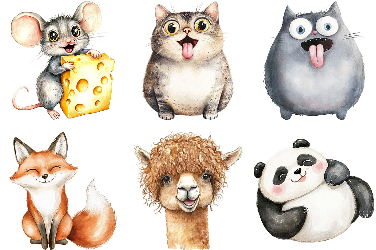 Adorable Crazy Animal Clipart, an Animal Illustration by cherrydesign (Photo 3 of 3)