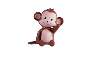 3D Pack Cute Animal Monkey