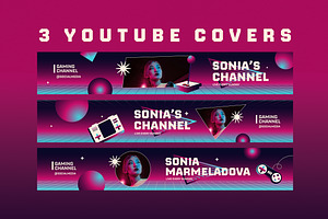 80s Gradient Gamers Youtube Channel, a Social Media Template by Guuver