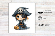 Watercolor Halloween Doll Clipart, an Illustration by Canvas Craft (Thumbnail 8 of 8)