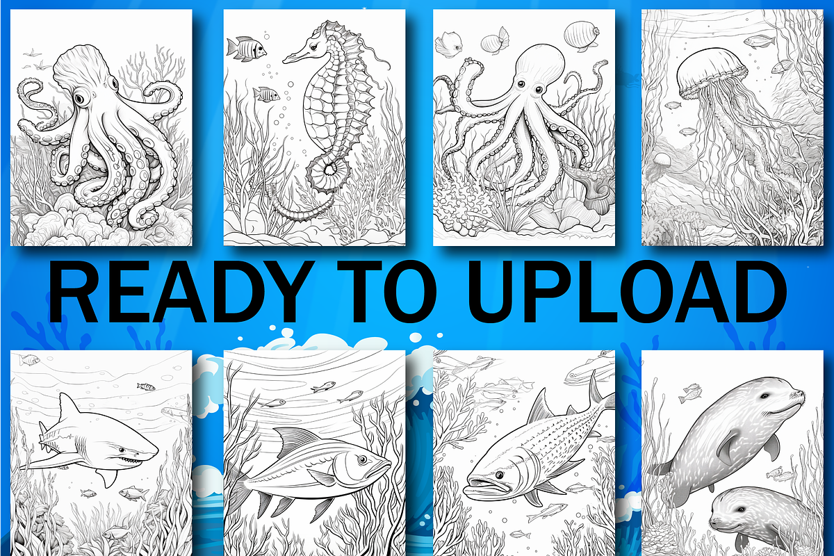 Sea  Animals Coloring Book for Kids, an Animal Illustration by Design Home (Photo 3 of 7)