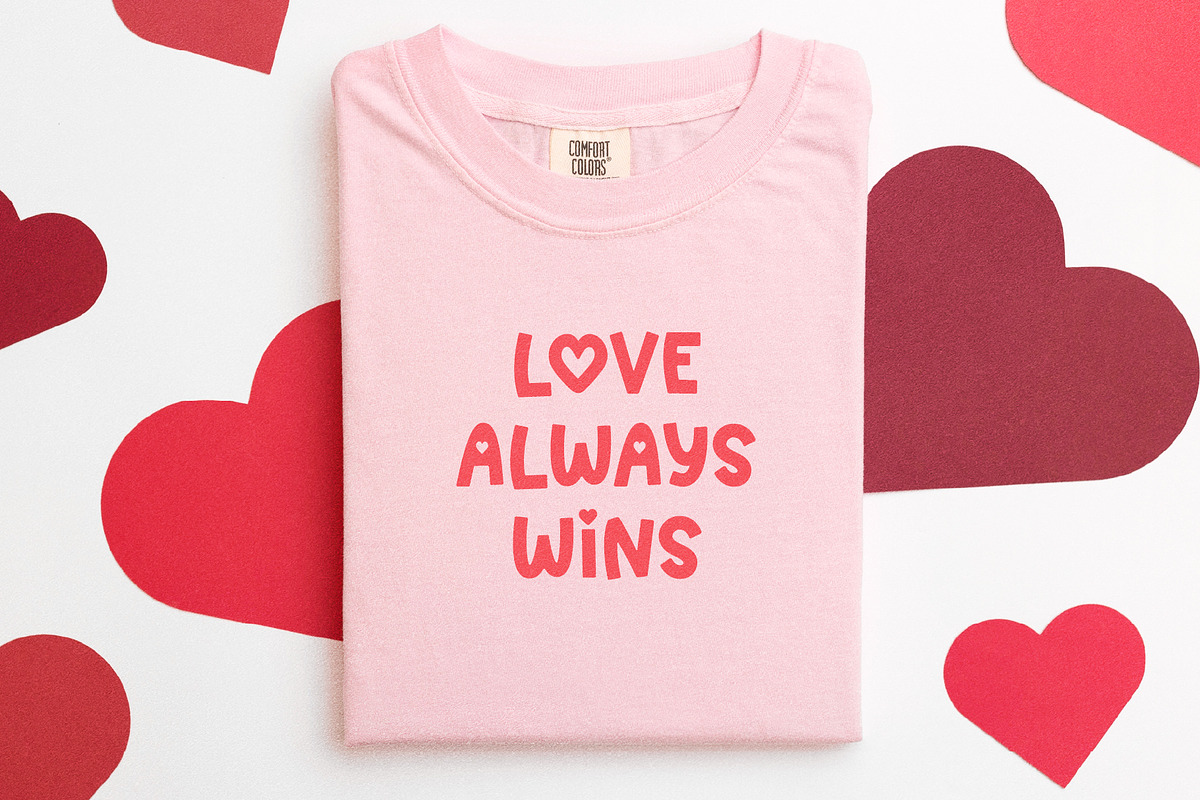 Pink Love - All Caps Heart Font, a Sans Serif Font by Kaya Fonts (Photo 8 of 20)