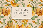 AUTUMN PUMPKIN floral pattern, a Pattern Graphic by Yuliia Lashevska (Thumbnail 1 of 12)