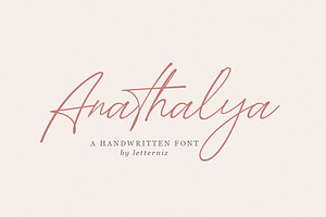 Anathalya Script Font, a Script Font by nizarbagasm