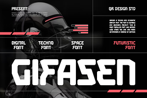 Gifasen - Techno Font, a Sans Serif Font by QR Design Studio