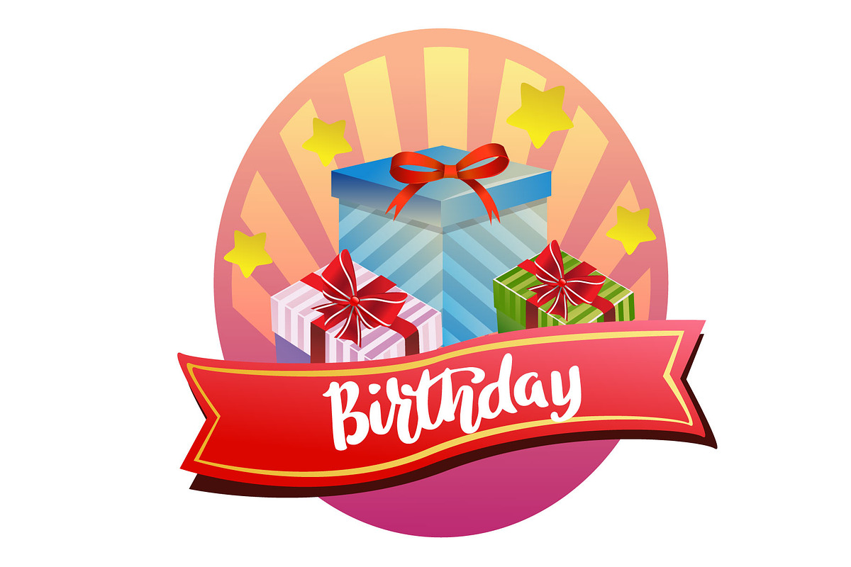 7 happy birthday label template, a Graphic by Propylparaben (Photo 3 of 7)