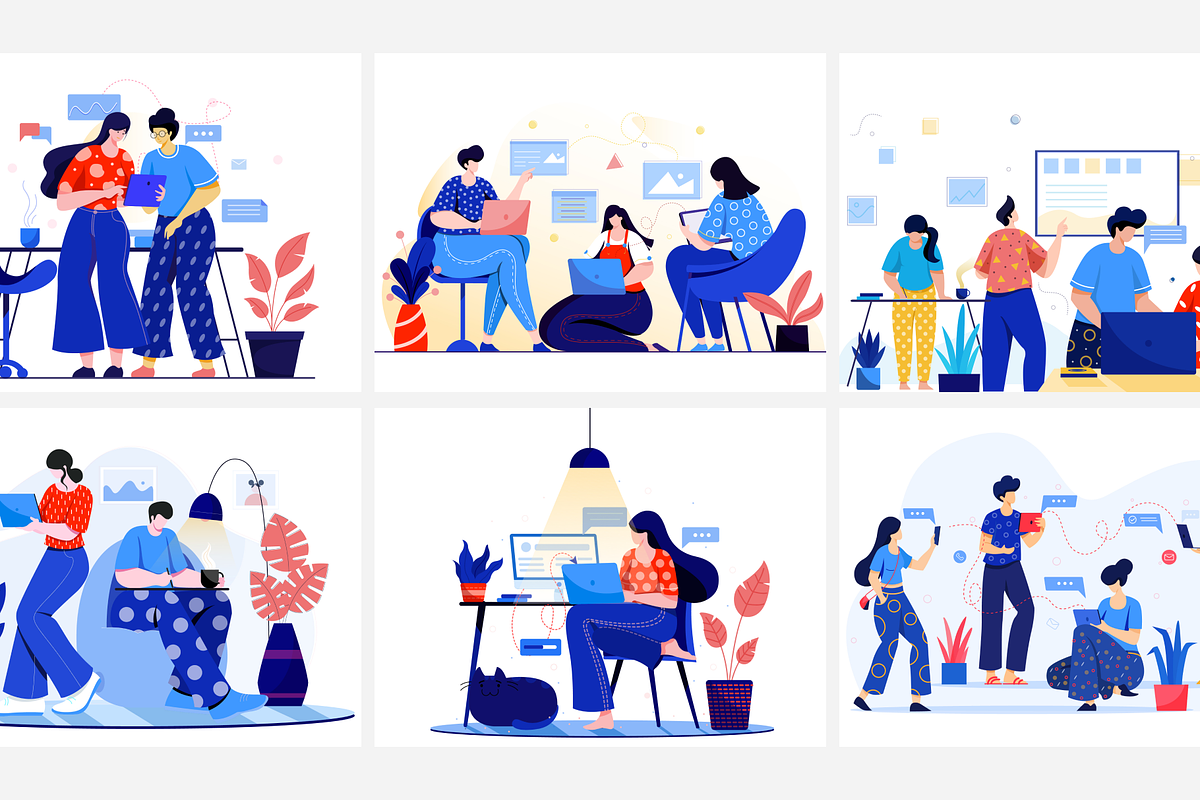 Team Work Related illustration set, an Illustration by Designsushama (Photo 2 of 3)